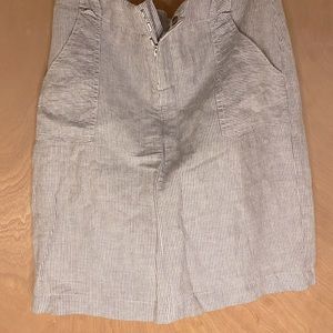 Blue and white striped skirt